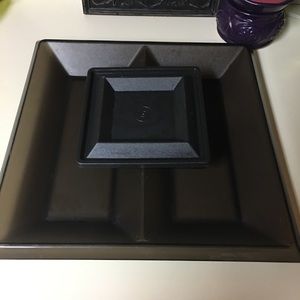 Vintage Tupperware Smoke Black Get Together Tray